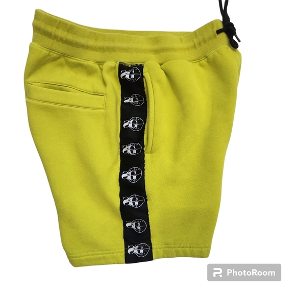 Sniper Gang Cross Hairs Ribbon Logo Green Fleece Sweat Shorts "Everything 1K"  S - Picture 6 of 14